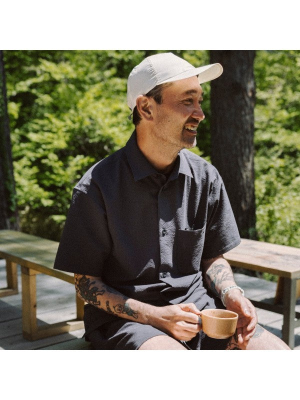 Outdoor Seersucker Shirt #BLACK [HU-30009]｜HERENESS