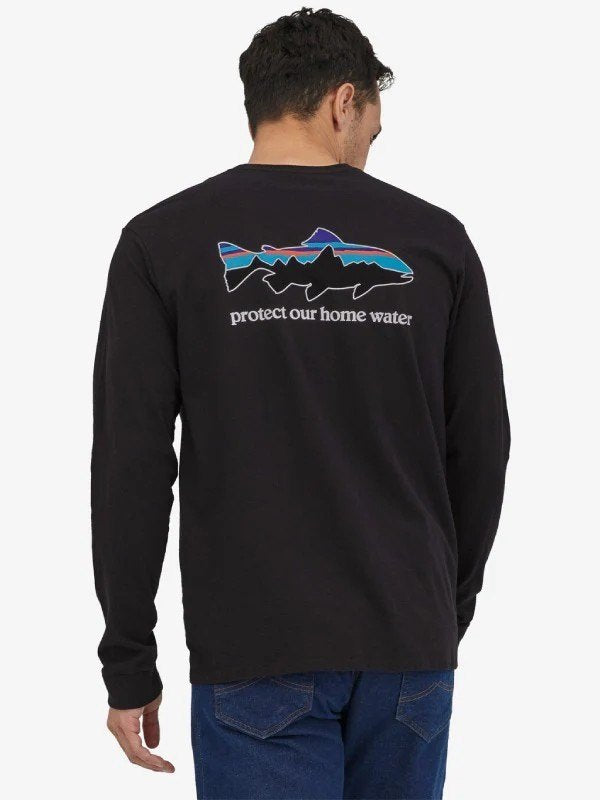 Men's L/S Home Water Trout Responsibili-Tee #BLK [37574]｜patagonia