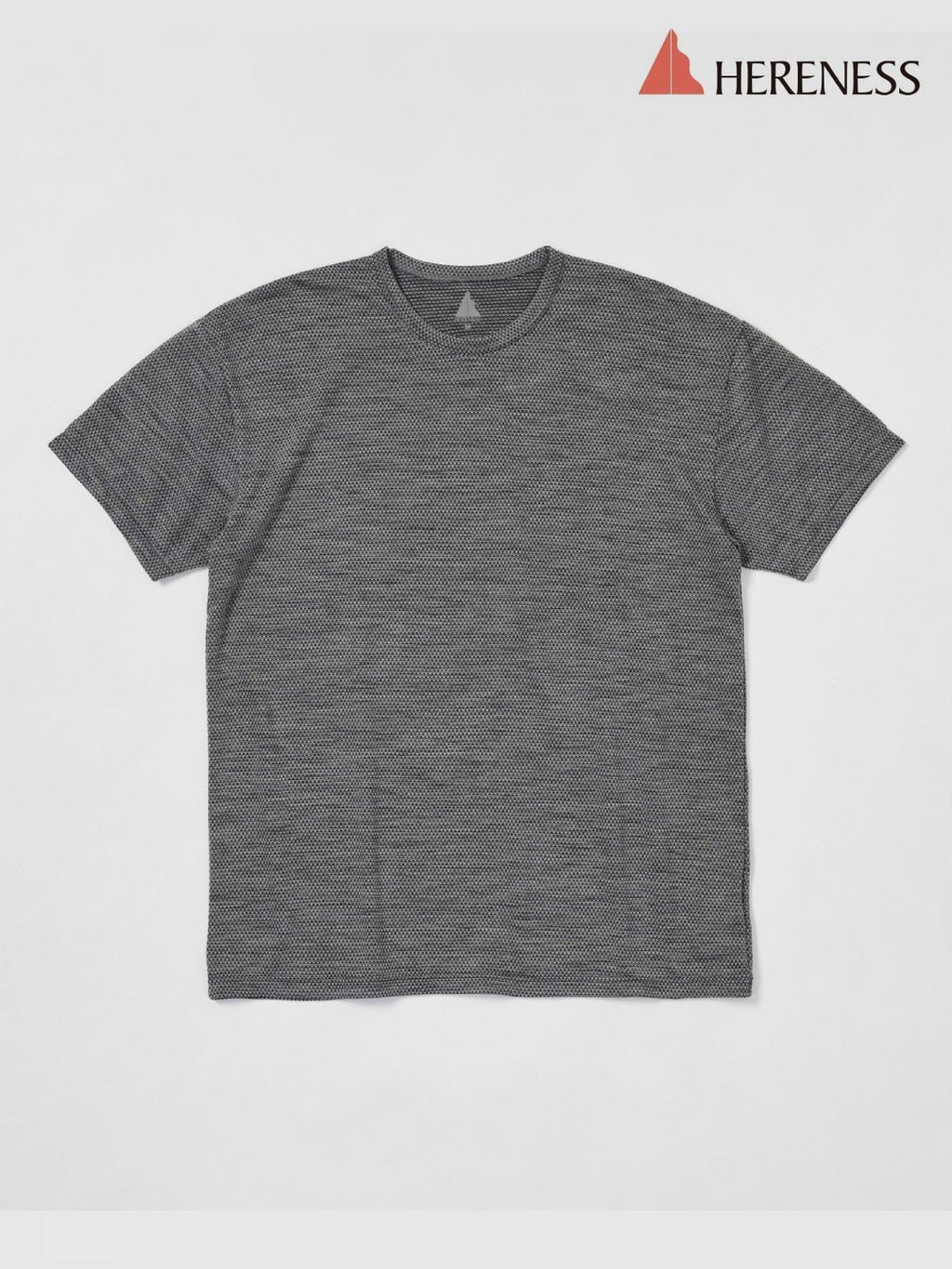 Wool Mesh T-shirt #STRATA GRAY [hu-10010]｜HERENESS