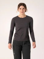 Women's Taema Crew LS #Black Heather [L08487600]｜ARC'TERYX