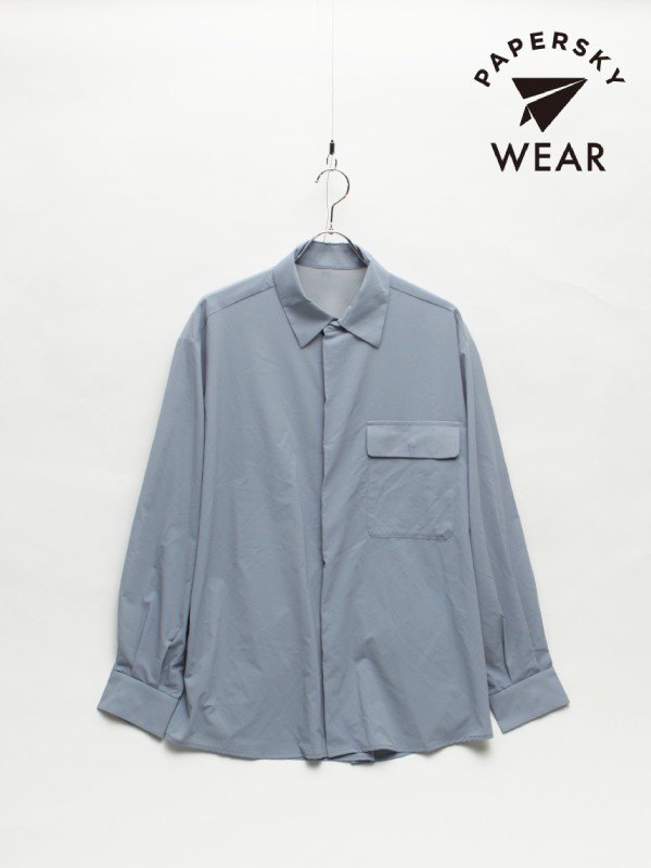 WIND BIG SHIRT #73 BL×GY [PS251016]｜PAPERSKY WEAR