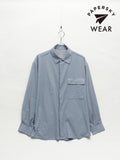 WIND BIG SHIRT #73 BL×GY [PS251016] | PAPERSKY WEAR