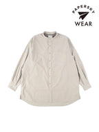 RELAX CAVE TYPEWRITER LONG BIG SHIRT #LIGHT BEIGE [PS232016]｜PAPERSKY WEAR