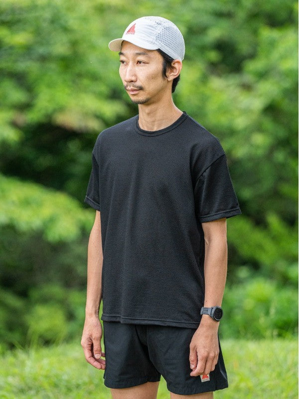 WOOL MESH T-SHIRT #Black [hu-10010]｜HERENESS – moderate