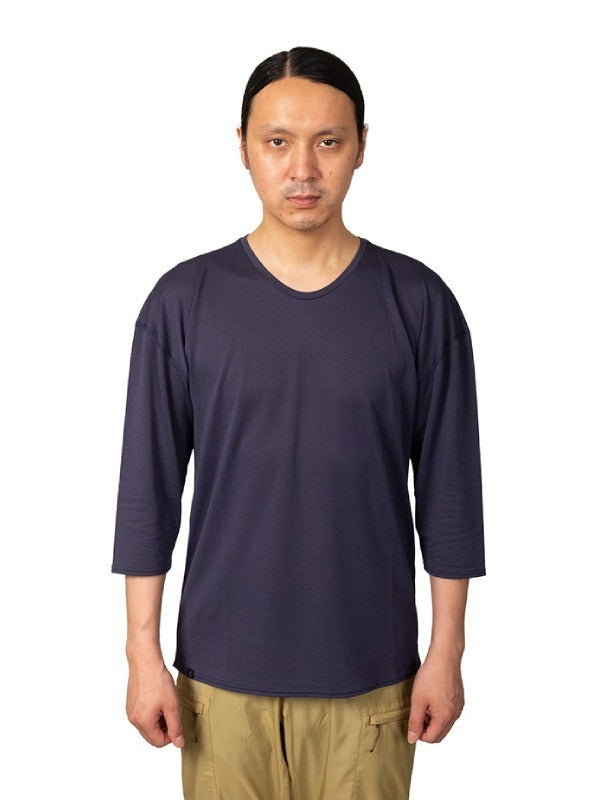 ウロコシャツ 七分袖 #アオニビ [041007]｜AXESQUIN【Outlet_30】