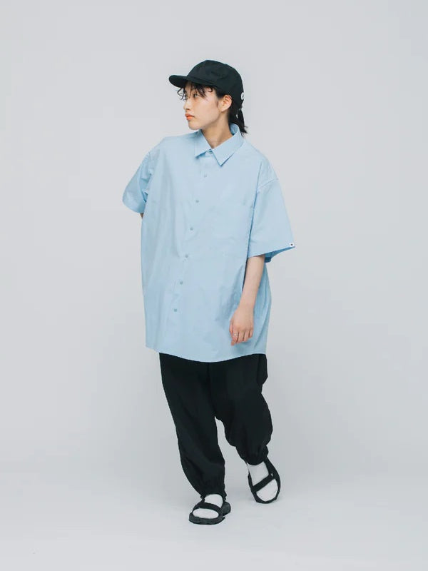 HIKE&BIKE CAVE BIG HALF SHIRTS #SAX [PS231311-2]｜PAPERSKY WEAR