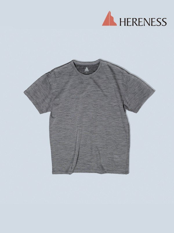 WOOL MESH T-SHIRT #Gray [hu-10010]｜HERENESS