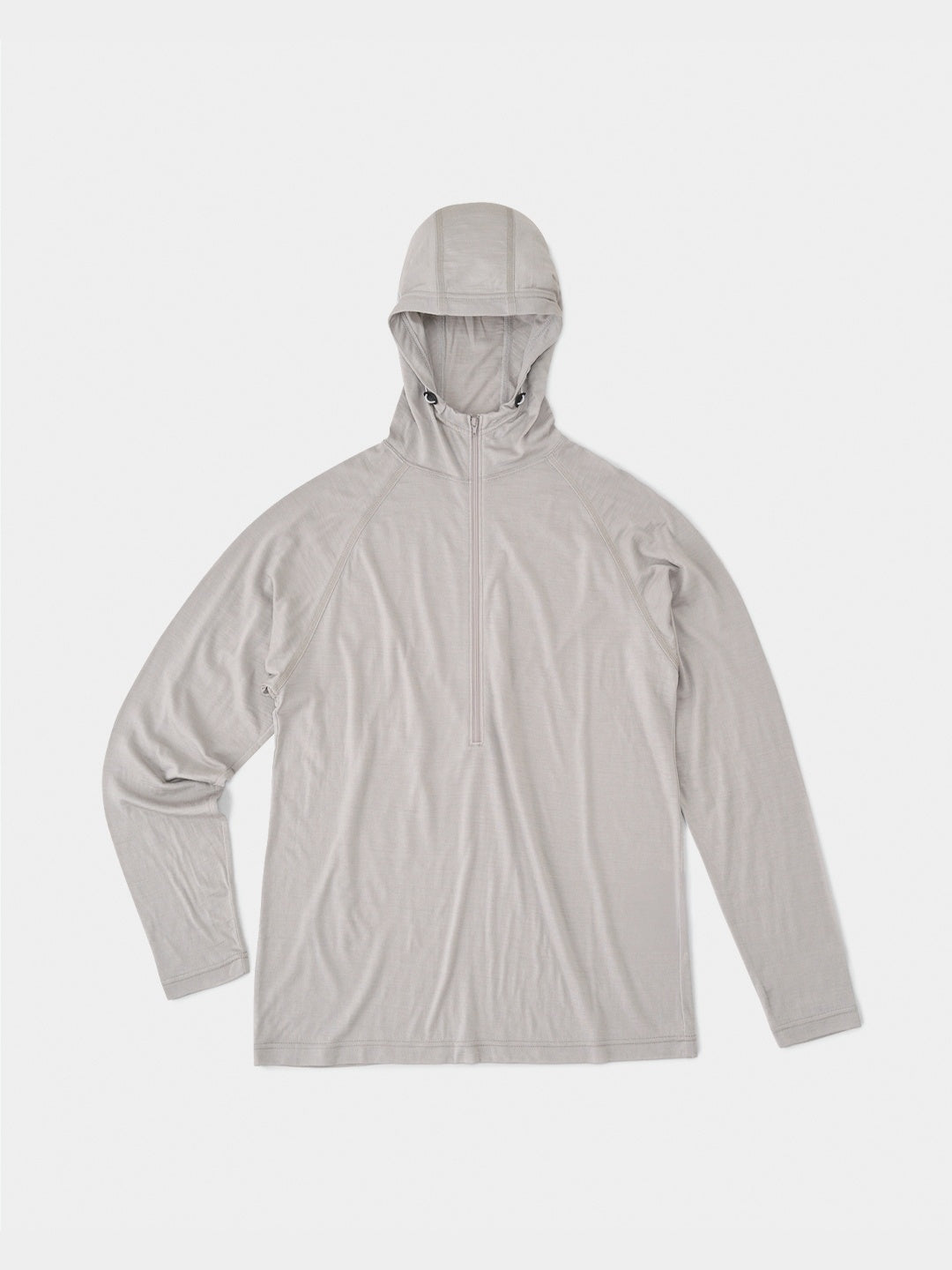 100% Light Merino Half Zip Hoody #Silver Cloud｜山と道