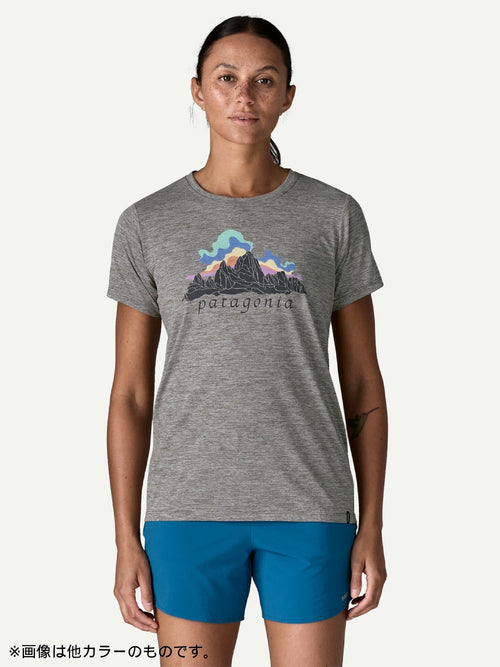 Women's Cap Cool Daily Shirt - Fitz Roy Nimbus #QVLT [45486]｜patagonia