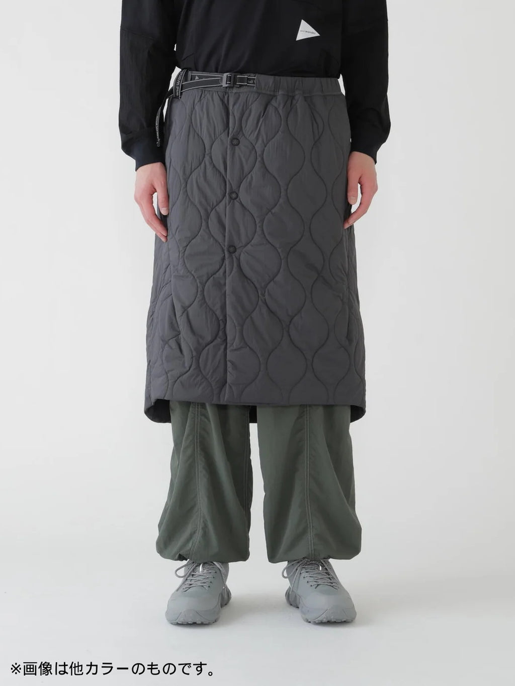 quilting wrap skirt #Black [6282042]｜and wander