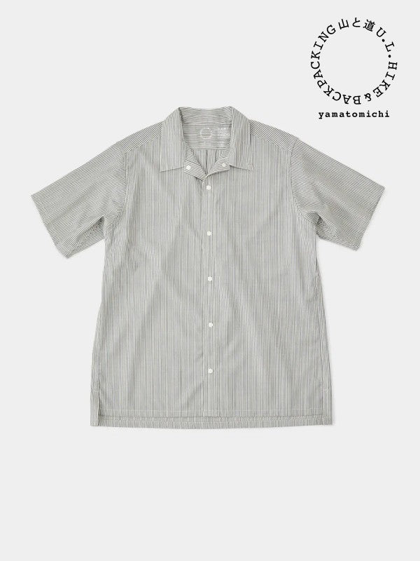 Men's Merino Short Sleeve Shirt #Black Stripe｜山と道