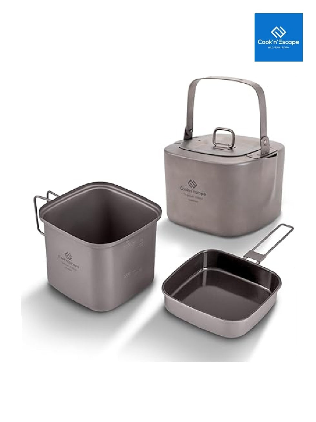 チタン 角形クッカーセット CA2420 [K1561]｜COOK'N'ESCAPE – moderate