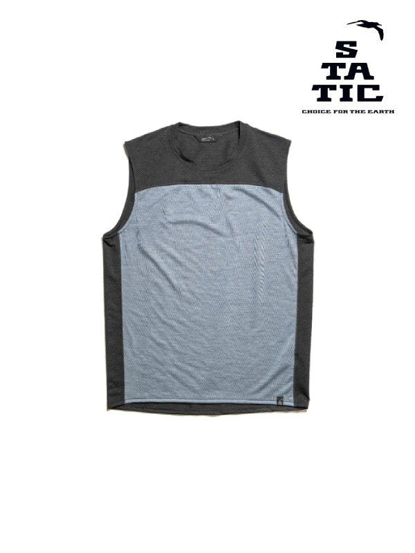 Chord Wool Sleeveless Shirts #Ice Heather/Carbon [105201]｜STATIC