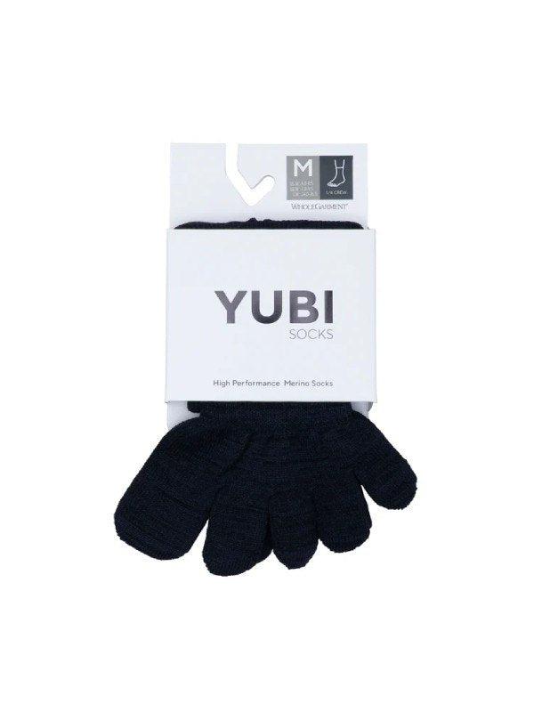 Toe Socks Quarter Crew Axio Wool #Black [YUB233-031025-BLK]｜YUBI SOCKS