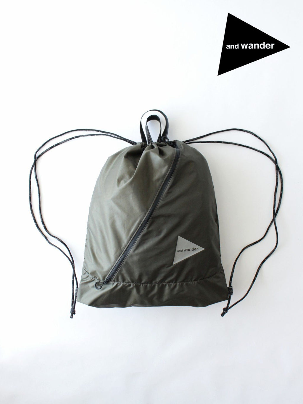crispy rip drawstring bag #khaki [6985160]｜and wander