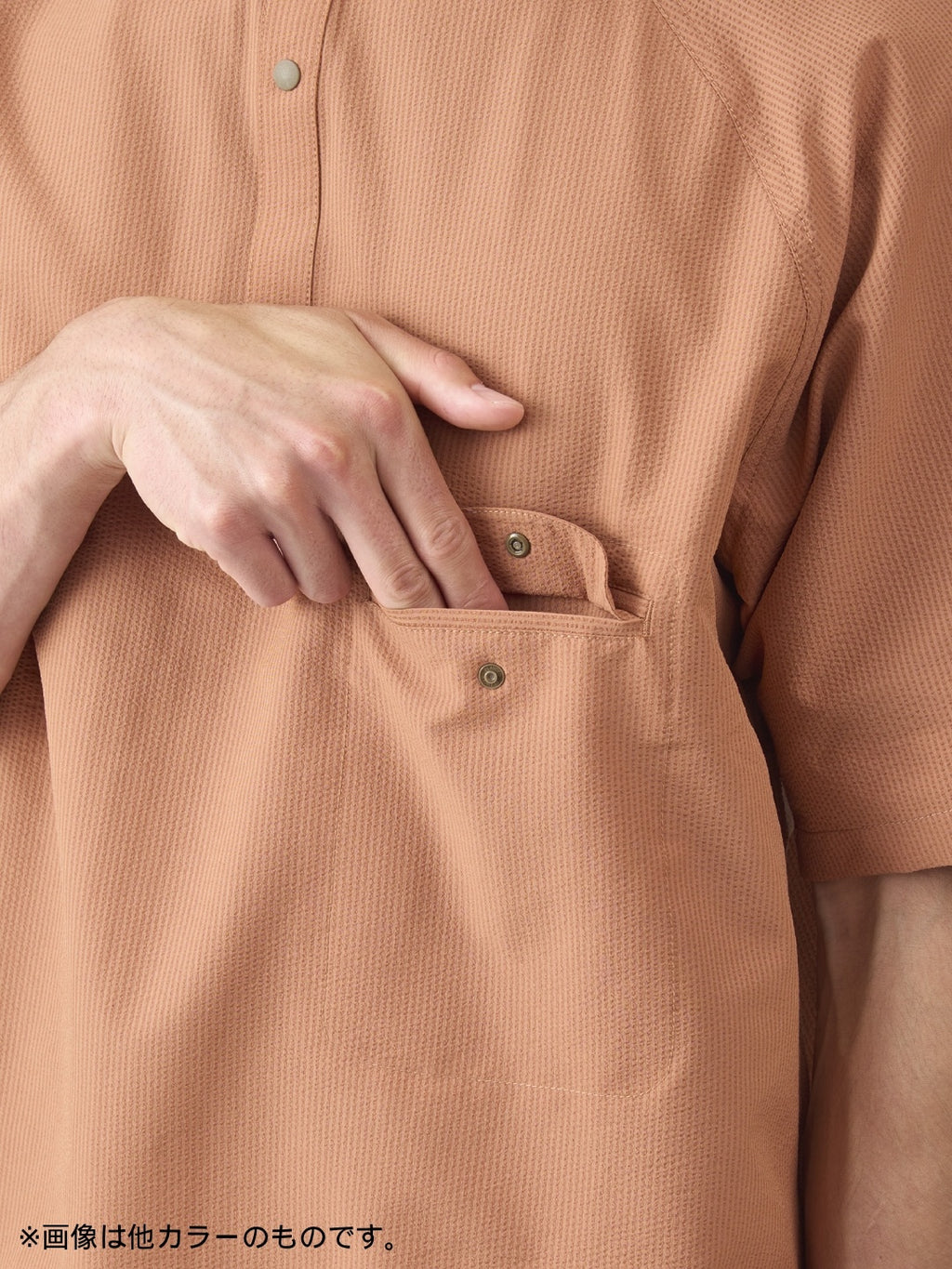 シアサッカーの半袖プルオーバーシャツ #カチイロ [21117]｜AXESQUIN