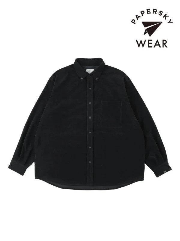 HIKE&BIKE CAVE CORDUROY BIG SHIRT #01BLK [PS232008]｜PAPERSKY WEAR