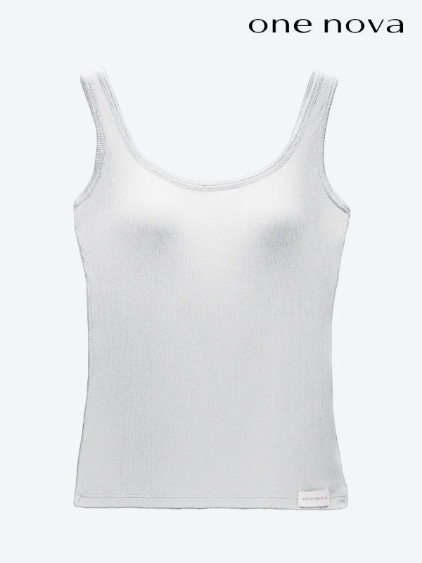 Ribbed 3D Bra Tank #Gray [NV25022]｜one nova