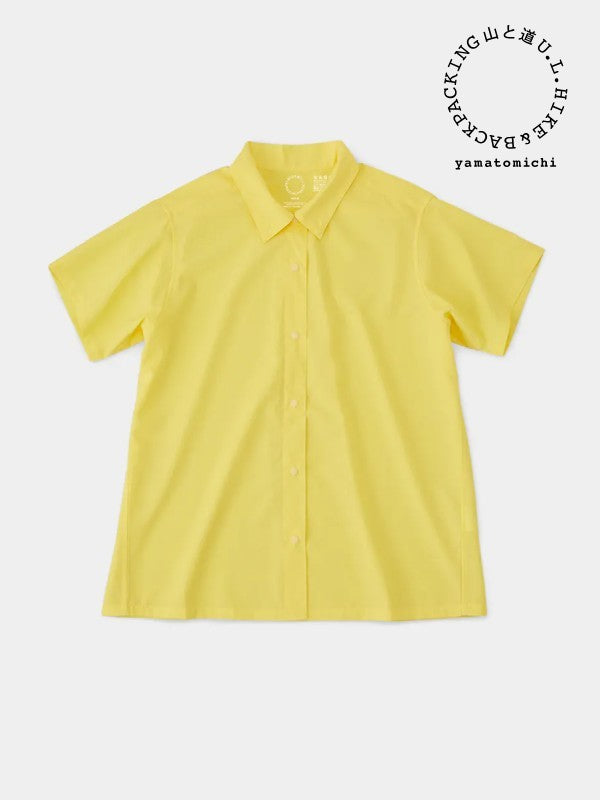 Woman's Bamboo Short Sleeve Shirt #Pale Yellow｜山と道