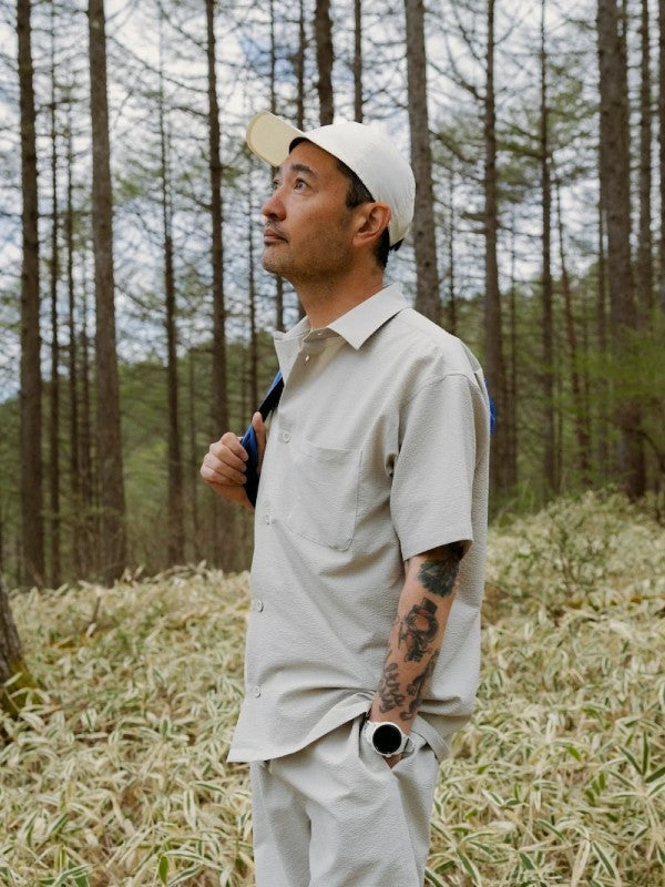 Outdoor Seersucker Shirt #BEIGE [HU-30009]｜HERENESS