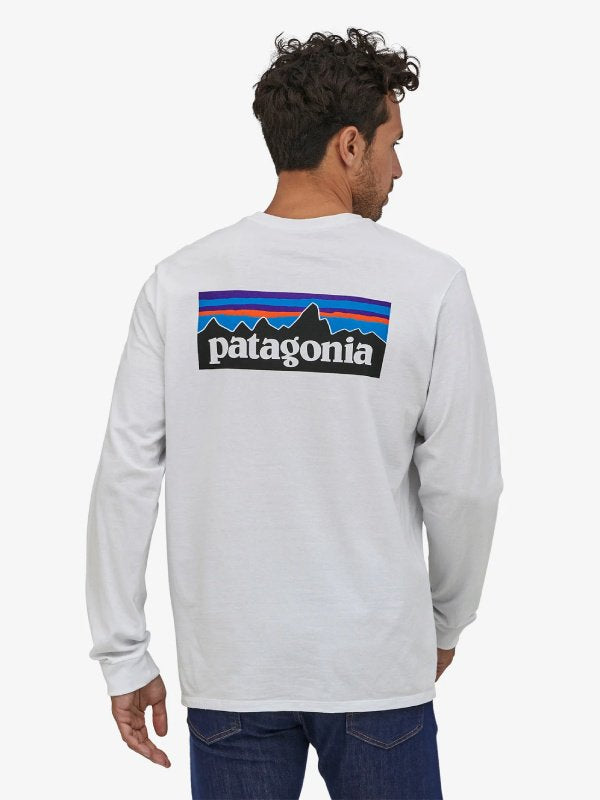 Men's Long Sleeved P-6 Logo Responsibili Tee #WHI [38518] ｜patagonia