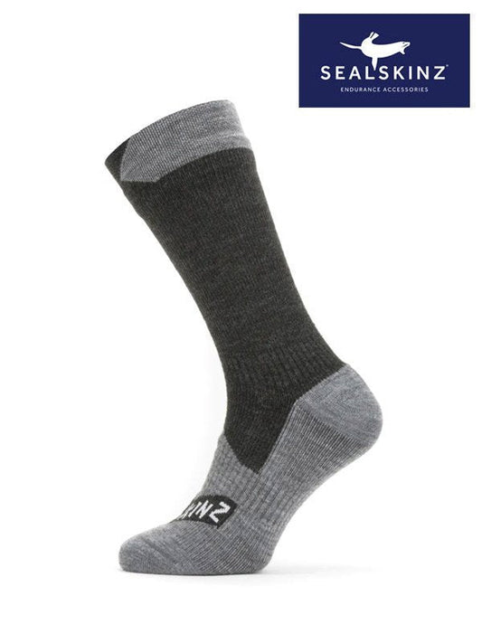 All Weather Mid Length Sock #Black/Grey Marl [11100061-0101] | SEALSKINZ