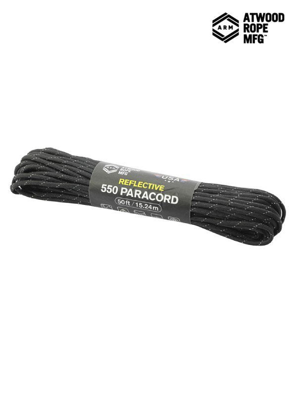 パラコード リフレクティブ #リフレクティブブラック [44046]｜Atwood Rope MFG.