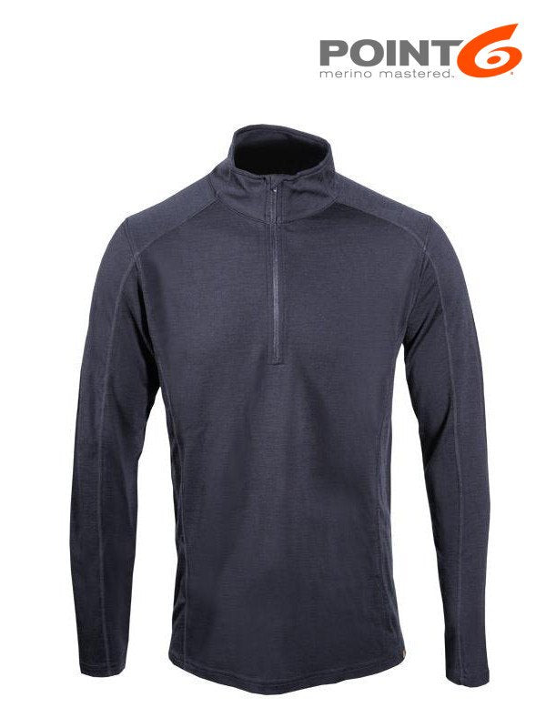 Men's Base Layer Long Sleeve Mid 1/4 Zip Top #Black [81-8003-204]｜POINT6