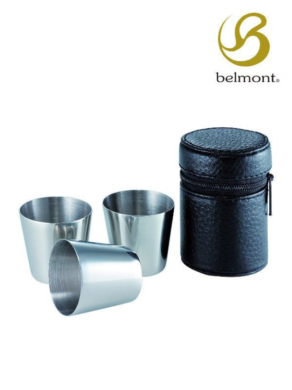 Stainless steel cup 3P with leather case [BM-242] | belmont