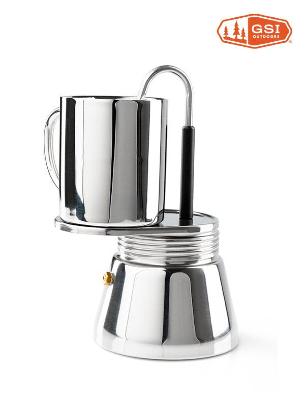 Stainless steel mini espresso maker set 4CUP [65105][11872019]｜GSI