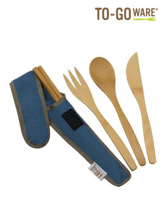 Classic Bamboo Cutlery Set #Indigo | TO GO WARE