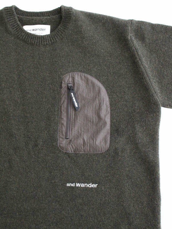 shetland wool sweater #Khaki [5742284362] ｜andwander