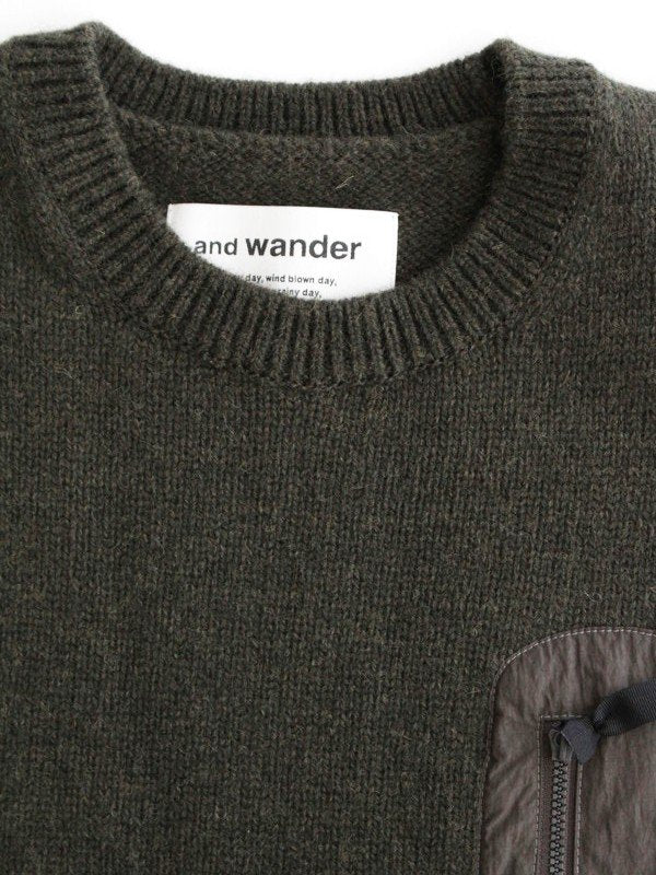 shetland wool sweater #Khaki [5742284362] ｜andwander