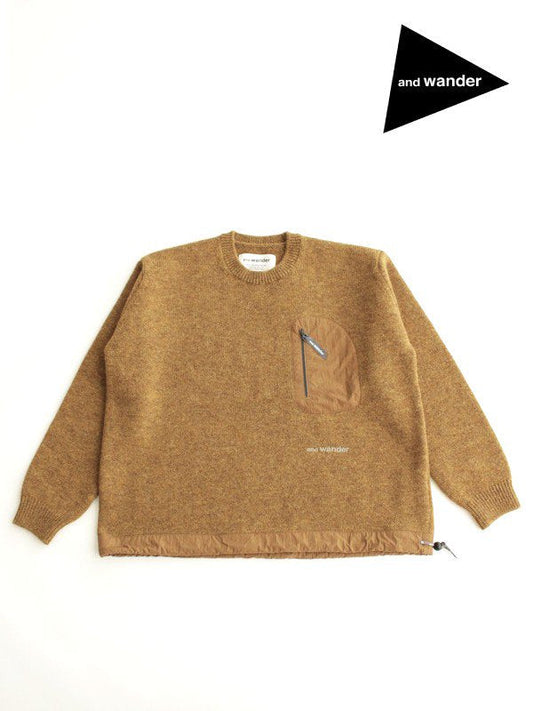 shetland wool sweater #Camel [5742284362]【TIME_SALE_and_wander/AXESQUIN】