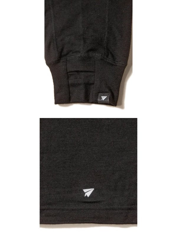 MERINO LONGSLEEVE T-SHIRTS #Black [PS222022]｜PAPERSKY WEAR