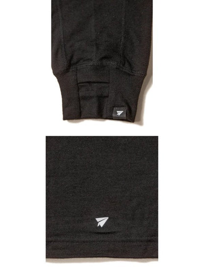 MERINO LONGSLEEVE T-SHIRTS #Black [PS222022]｜PAPERSKY WEAR