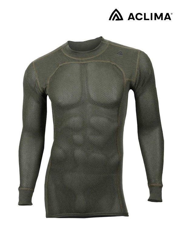 WOOLNET CREW NECK #Olive Night [101630]｜ACLIMA