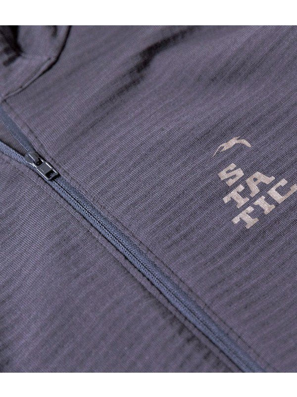 ALL ELEVATION GRID HOODIE #Navy/Charcoal｜STATIC