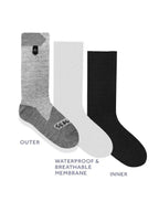 Waterproof All Weather Mid Length Sock #Grey/Grey Marl [11100061-0000]｜SEALSKINZ【Outlet_30】