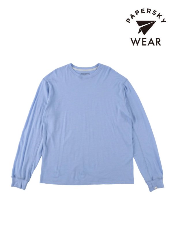 MERILO LONG SLEEVE T-SHIRT #Sax [PS231022]｜PAPERSKY WEAR