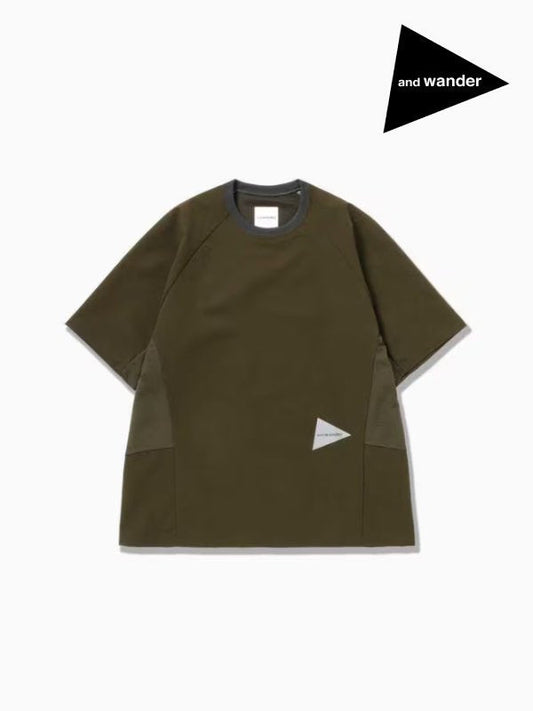 Women's hybrid base layer SS shirt #khaki [5743164073] ｜andwander