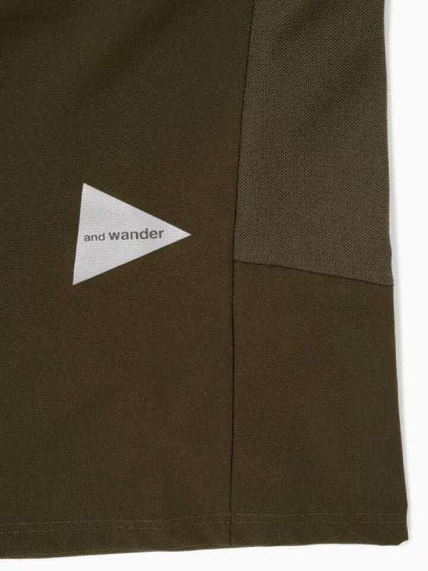 Women's hybrid base layer SS shirt #khaki [5743164073] ｜andwander