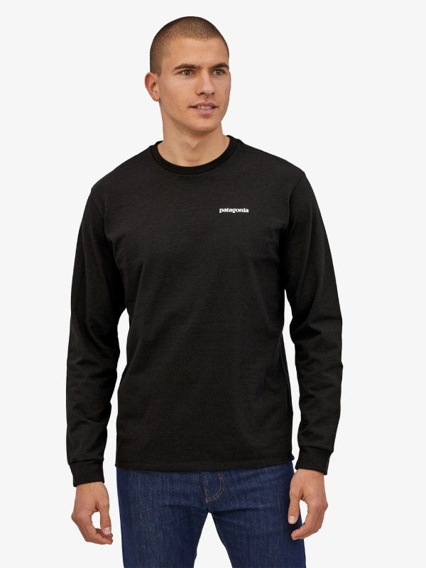 Men's Long Sleeved P-6 Logo Responsibili Tee #BLK [38518] | Patagonia