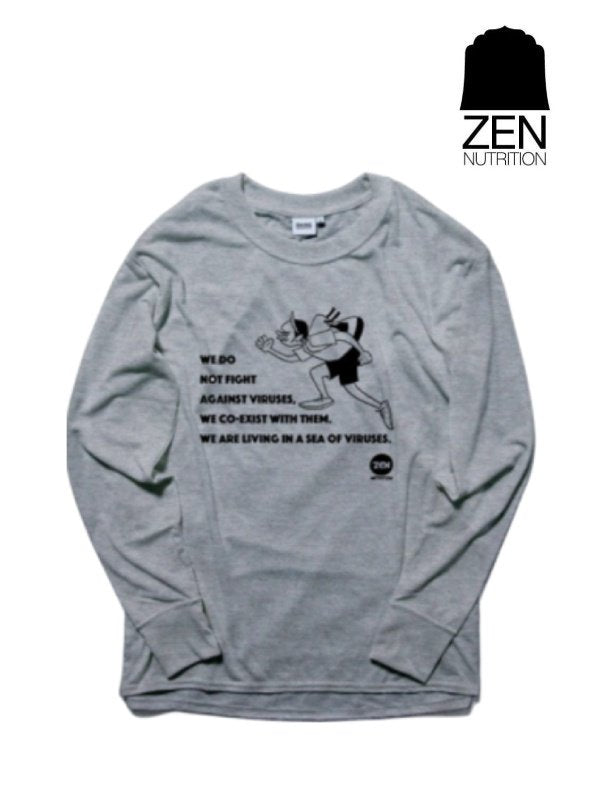 HANAI×ZEN BRING Sea of Viruses LONG T-Shirts 2023 #ヘザーグレー｜ZEN NUTRITION