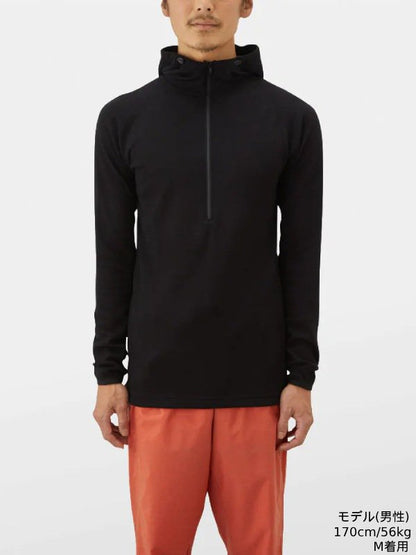 DF Mesh Merino Hoody (unisex) #Black | Yama to Michi