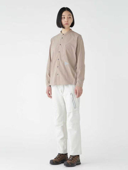 Women's fleece base band collar shirt #beige [5743253027] ｜andwander