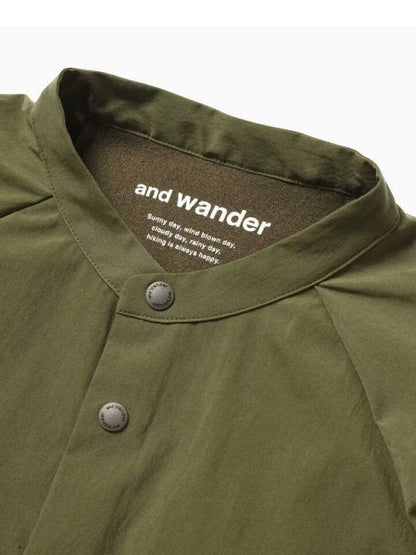 Women's fleece base band collar shirt #khaki [5743253027] ｜andwander