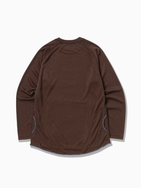 Women's power dry jersey raglan LS T #brown [5743264029] ｜andwander