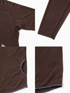Women's power dry jersey raglan LS T #brown [5743264029] ｜andwander