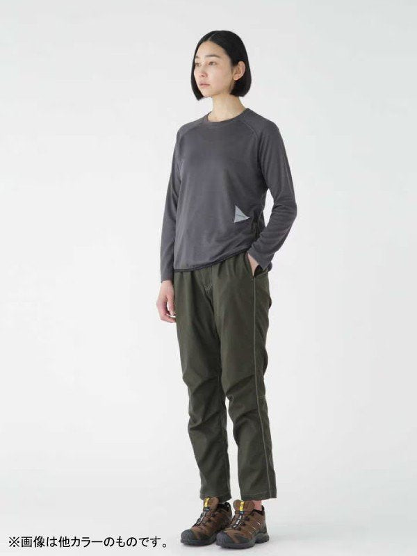 Women's power dry jersey raglan LS T #brown [5743264029] ｜andwander